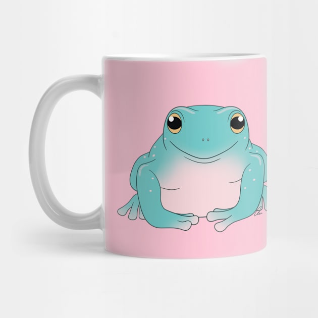 Whites Tree Frog or Australian Green Tree Frog, Blue Coloration by anacecilia